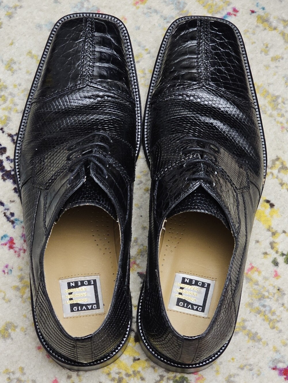 David Eden Joplin Oxfords Men's Size 11.5 Crocodile & Lizard Skin Dress Shoes - Picture 14 of 16